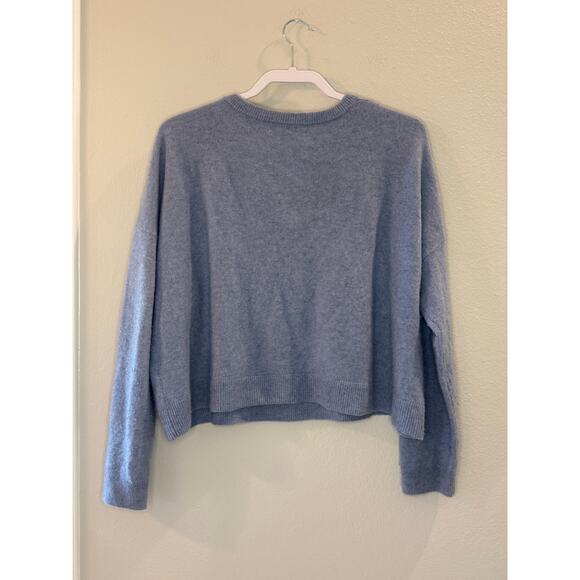 Madewell 100% (Re)sponsible Cashmere Henley Blue Sweater Sz L Women's - Picture 3 of 7